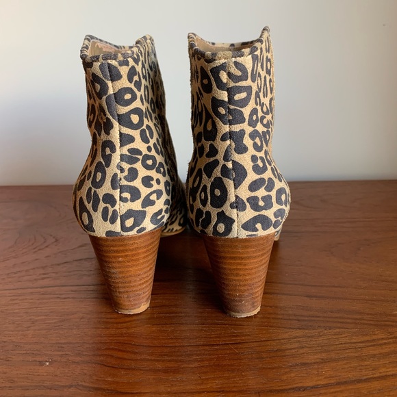 Suede leopard print ankle boots - Picture 3 of 5